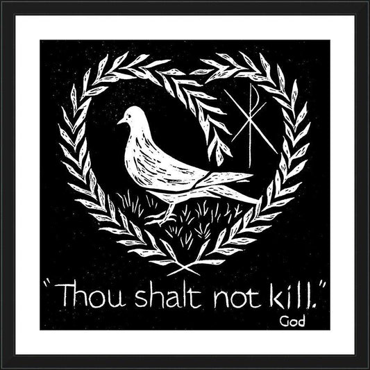 Wall Frame Black, Matted - Thou Shalt Not Kill by Dan Paulos - Trinity Stores