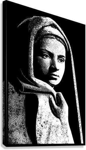 Canvas Print - St. Bernadette in Lourdes, Drawing of Vilon's statue by Dan Paulos - Trinity Stores