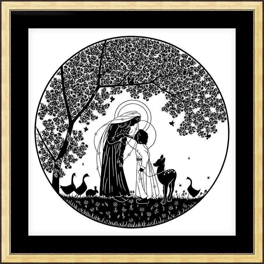 Wall Frame Gold, Matted - But Who Will Take Care Of It by Dan Paulos - Trinity Stores