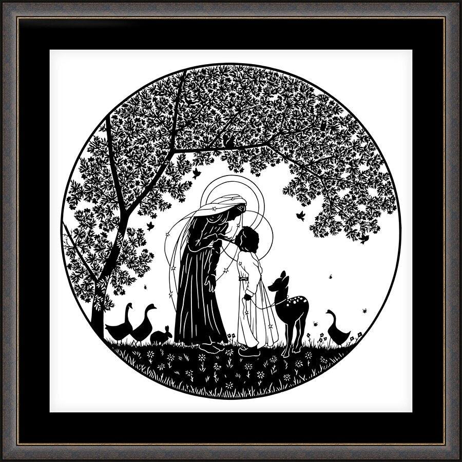 Wall Frame Espresso, Matted - But Who Will Take Care Of It by Dan Paulos - Trinity Stores