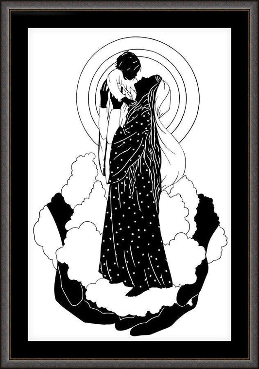 Wall Frame Espresso, Matted - He's Put The Whole World In Her Hands by Dan Paulos - Trinity Stores