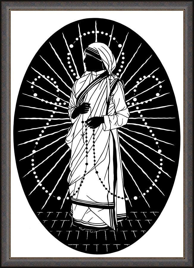 Wall Frame Espresso - St. Teresa of Calcutta - Love to Pray by Dan Paulos - Trinity Stores