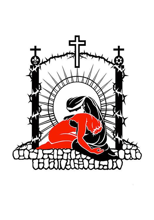 Run With Your Sorrows - Holy Card by Dan Paulos - Trinity Stores