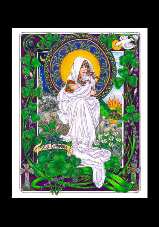 St. Dymphna - Holy Card by Brenda Nippert - Trinity Stores