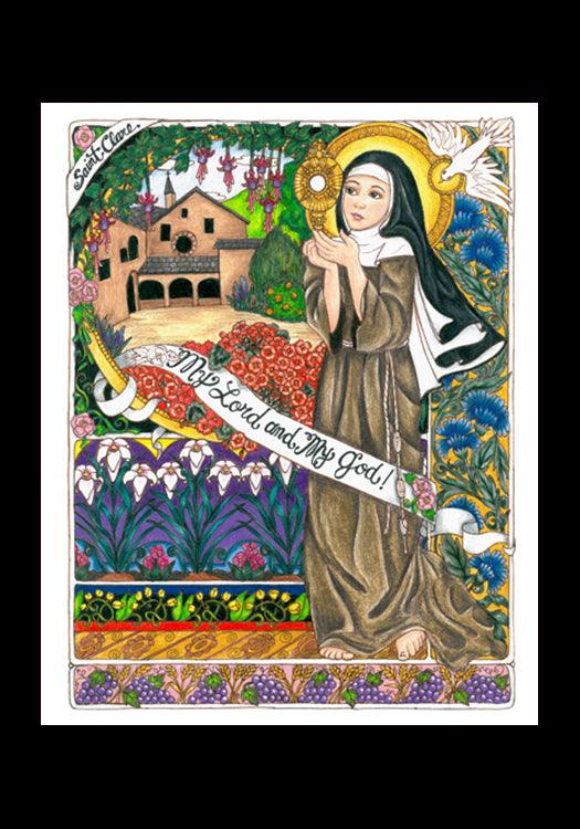 St. Clare of Assisi - Holy Card by Brenda Nippert - Trinity Stores