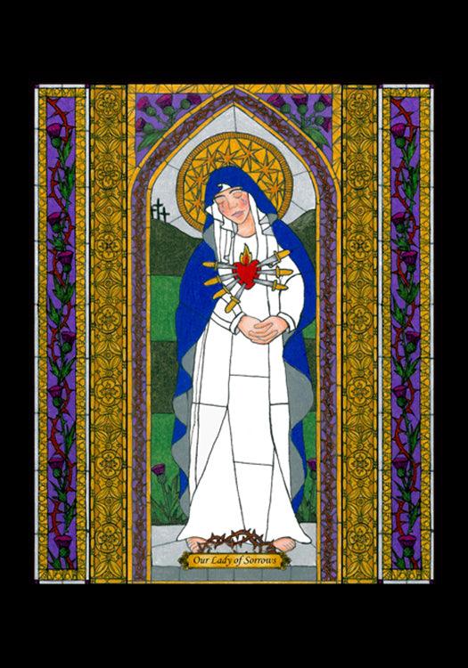 Our Lady of Sorrows - Holy Card by Brenda Nippert - Trinity Stores