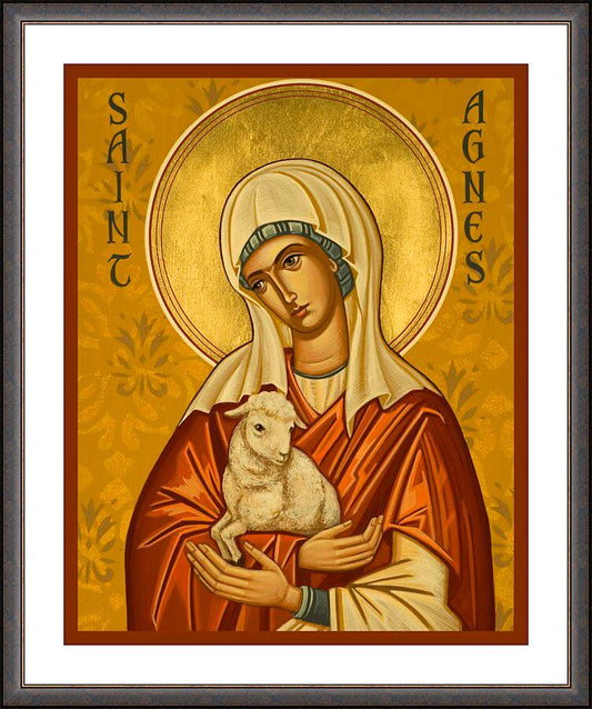 Wall Frame Espresso, Matted - St. Agnes by Joan Cole - Trinity Stores