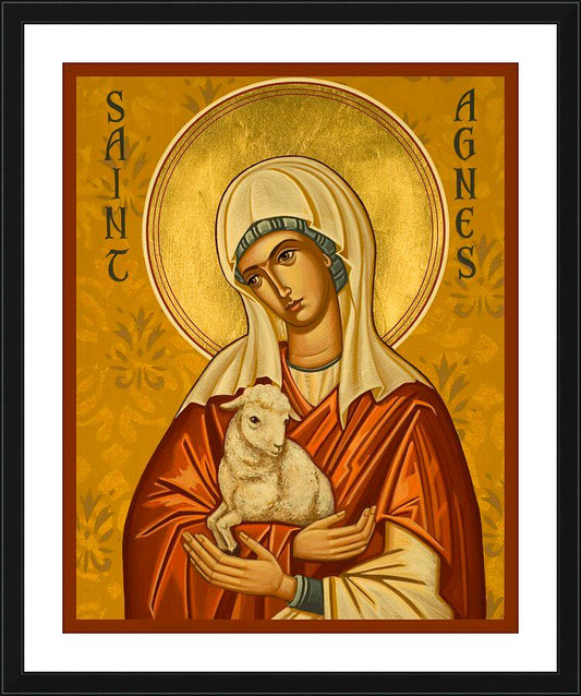 Wall Frame Black, Matted - St. Agnes by Joan Cole - Trinity Stores