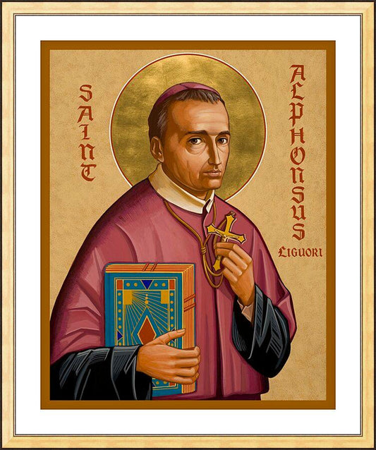 Wall Frame Gold, Matted - St. Alphonsus Liguori by Joan Cole - Trinity Stores
