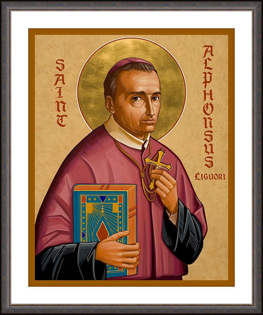 Wall Frame Espresso, Matted - St. Alphonsus Liguori by Joan Cole - Trinity Stores