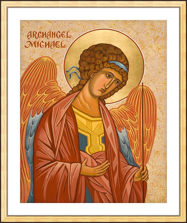 Wall Frame Gold, Matted - St. Michael Archangel by Joan Cole - Trinity Stores