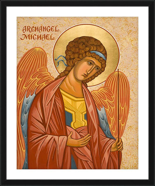 Wall Frame Black, Matted - St. Michael Archangel by Joan Cole - Trinity Stores