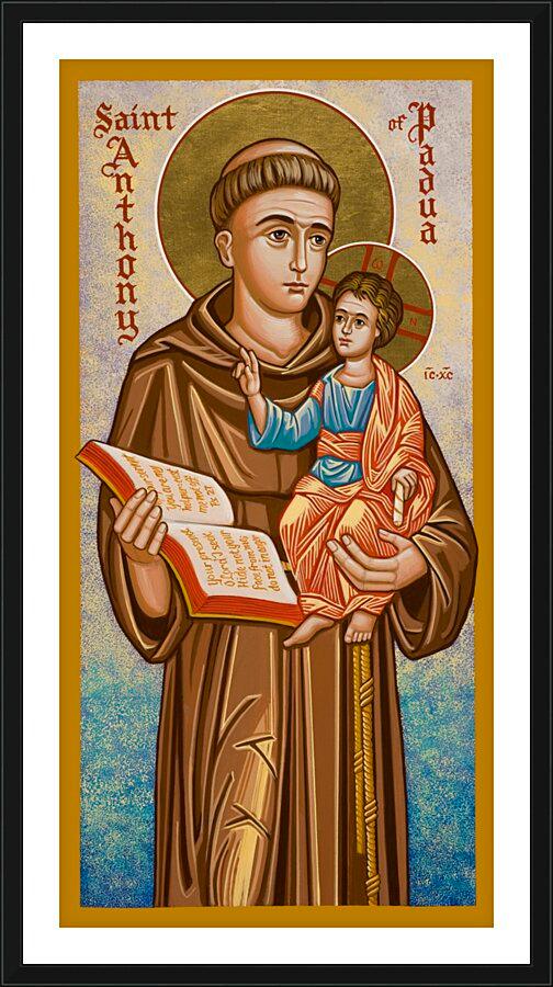 Wall Frame Black, Matted - St. Anthony of Padua by Joan Cole - Trinity Stores