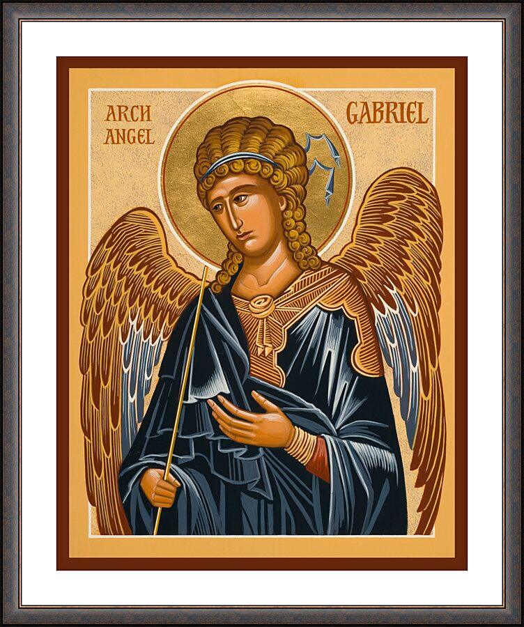 Wall Frame Espresso, Matted - St. Gabriel Archangel by Joan Cole - Trinity Stores
