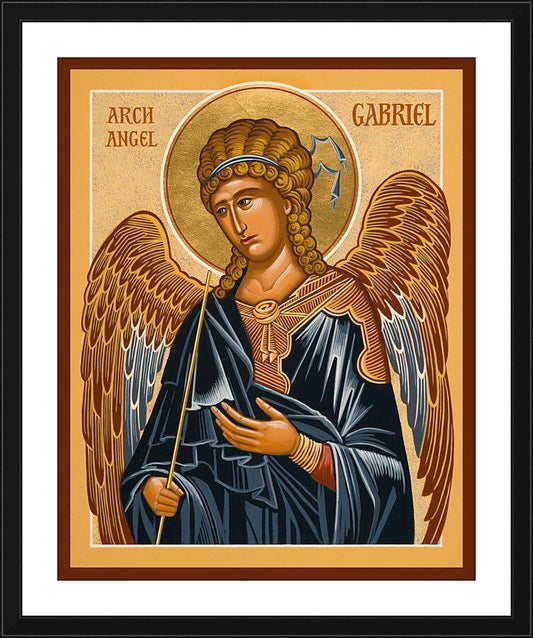 Wall Frame Black, Matted - St. Gabriel Archangel by Joan Cole - Trinity Stores