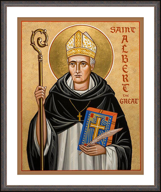Wall Frame Espresso, Matted - St. Albert the Great by Joan Cole - Trinity Stores