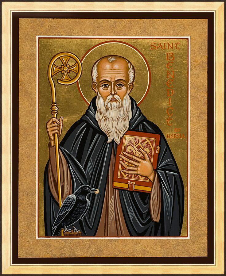 Wall Frame Gold - St. Benedict of Nursia by Joan Cole - Trinity Stores