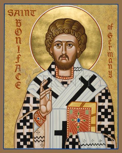 Wall Frame Gold, Matted - St. Boniface of Germany by Joan Cole - Trinity Stores