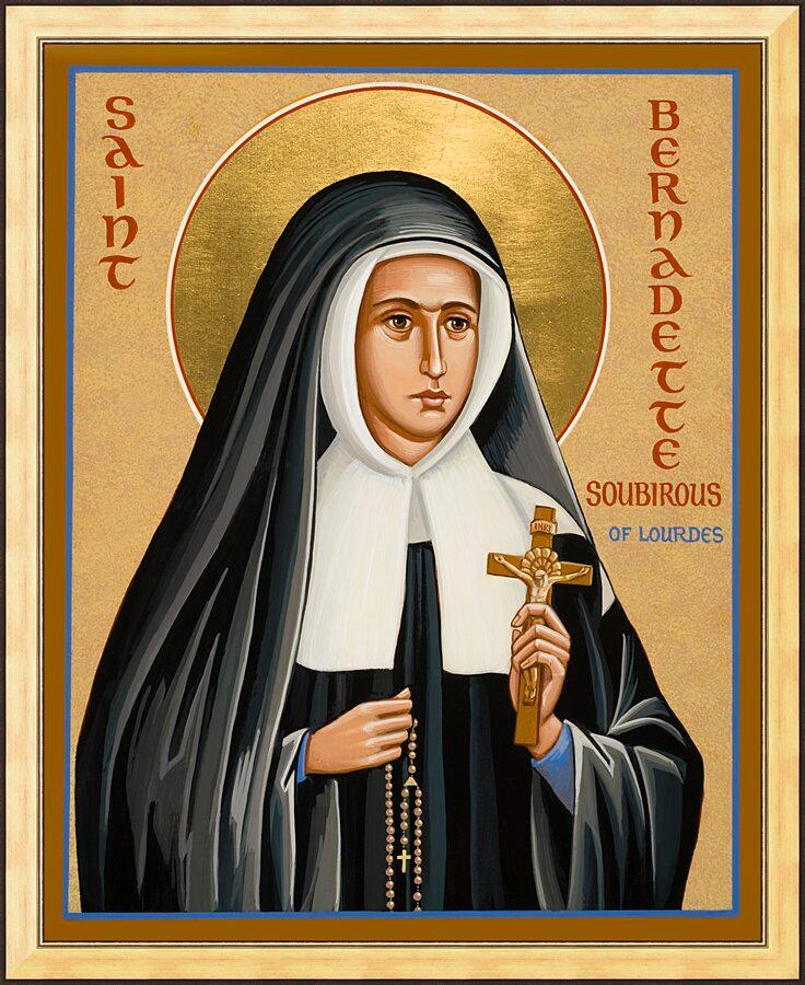 Wall Frame Gold - St. Bernadette of Lourdes by Joan Cole - Trinity Stores