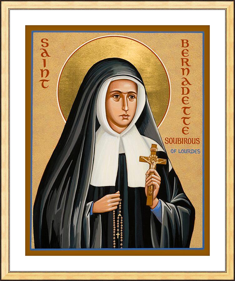 Wall Frame Gold, Matted - St. Bernadette of Lourdes by Joan Cole - Trinity Stores