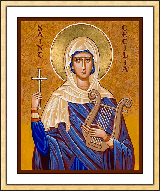 Wall Frame Gold, Matted - St. Cecilia by Joan Cole - Trinity Stores