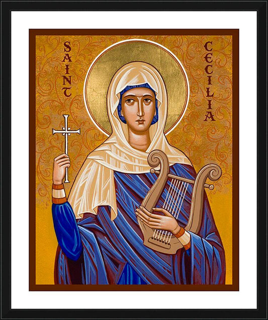 Wall Frame Black, Matted - St. Cecilia by Joan Cole - Trinity Stores