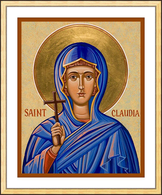 Wall Frame Gold, Matted - St. Claudia by Joan Cole - Trinity Stores