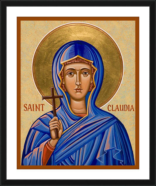 Wall Frame Black, Matted - St. Claudia by Joan Cole - Trinity Stores
