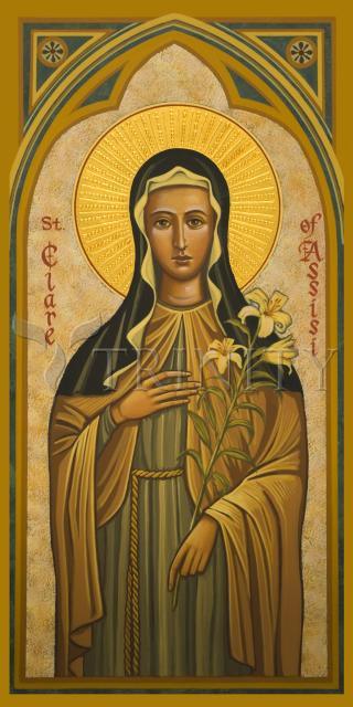Wall Frame Black, Matted - St. Clare of Assisi by Joan Cole - Trinity Stores