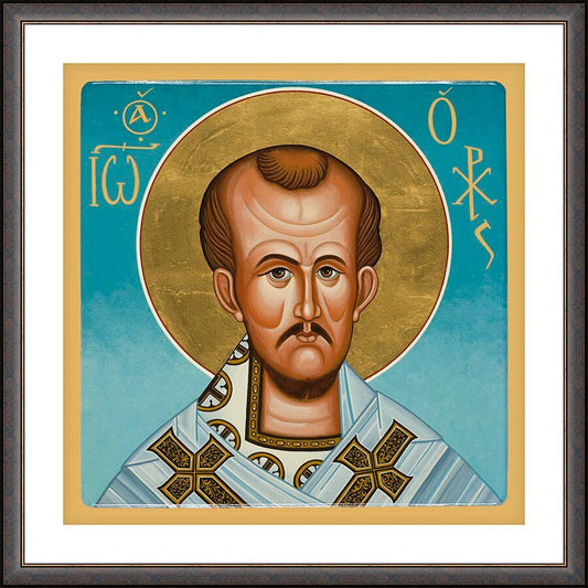 Wall Frame Espresso, Matted - St. John Chrysostom by Joan Cole - Trinity Stores