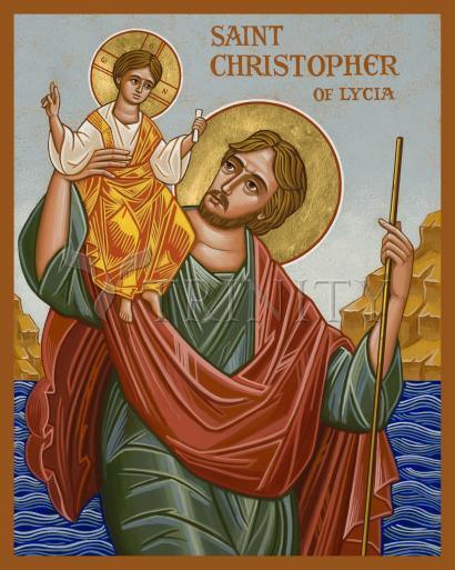 Wall Frame Espresso, Matted - St. Christopher by Joan Cole - Trinity Stores