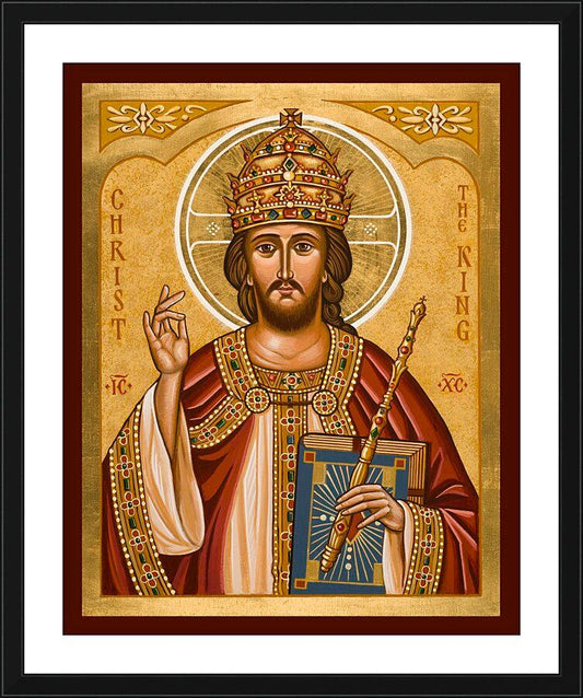 Wall Frame Black, Matted - Christ the King by Joan Cole - Trinity Stores
