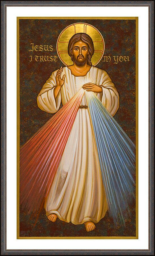 Wall Frame Espresso, Matted - Divine Mercy by Joan Cole - Trinity Stores