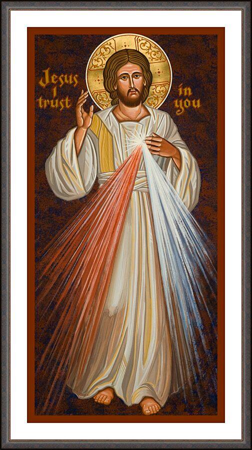 Wall Frame Espresso, Matted - Divine Mercy by Joan Cole - Trinity Stores