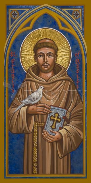 Wall Frame Black, Matted - St. Francis of Assisi by Joan Cole - Trinity Stores