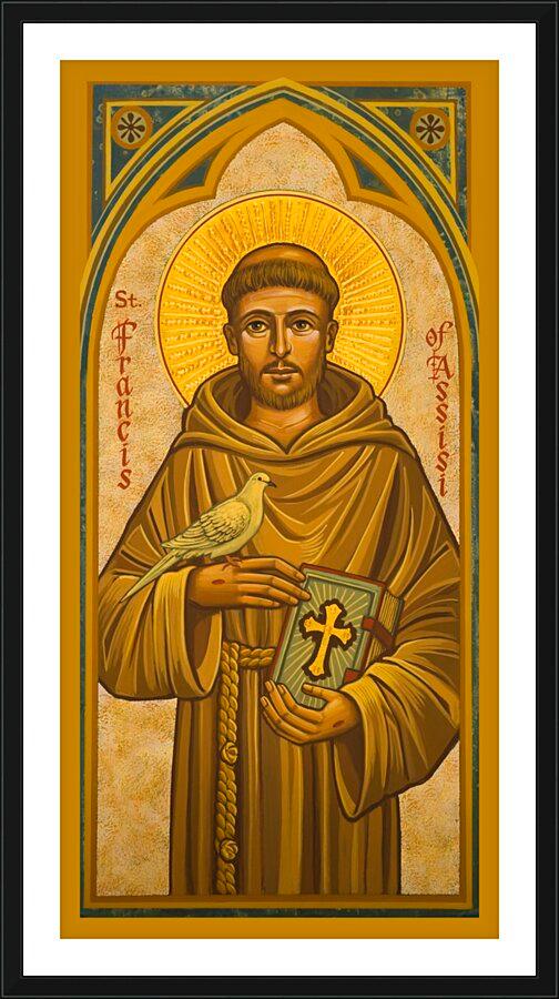 Wall Frame Black, Matted - St. Francis of Assisi by Joan Cole - Trinity Stores