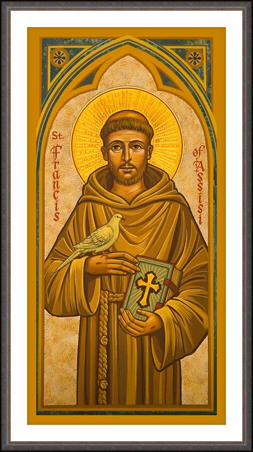 Wall Frame Espresso, Matted - St. Francis of Assisi by Joan Cole - Trinity Stores
