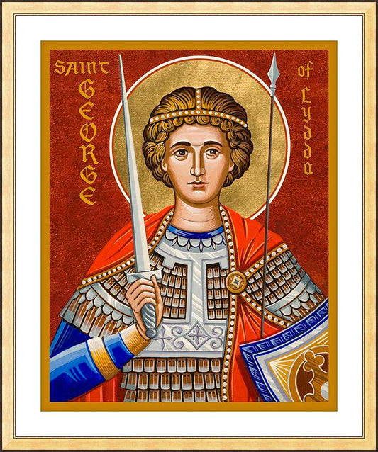 Wall Frame Gold, Matted - St. George of Lydda by Joan Cole - Trinity Stores