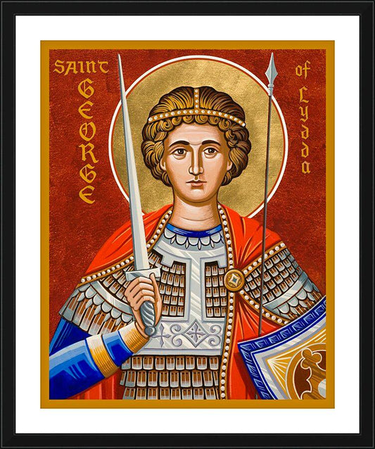 Wall Frame Black, Matted - St. George of Lydda by Joan Cole - Trinity Stores