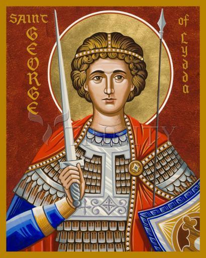Wall Frame Espresso, Matted - St. George of Lydda by Joan Cole - Trinity Stores