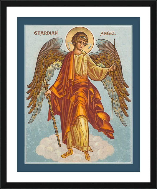 Wall Frame Black, Matted - Guardian Angel by Joan Cole - Trinity Stores