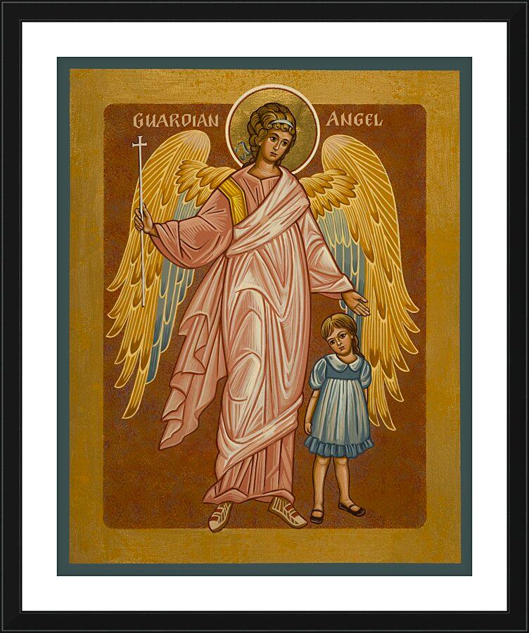 Wall Frame Black, Matted - Guardian Angel with Girl by Joan Cole - Trinity Stores