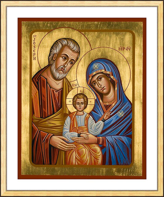 Wall Frame Gold, Matted - Holy Family by Joan Cole - Trinity Stores