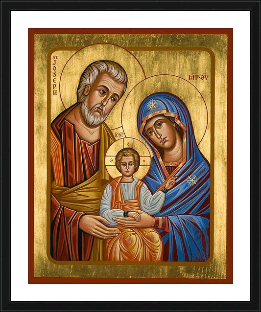 Wall Frame Black, Matted - Holy Family by Joan Cole - Trinity Stores