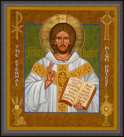 Wall Frame Espresso - Jesus Christ - Eternal High Priest by Joan Cole - Trinity Stores