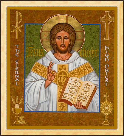 Wall Frame Gold - Jesus Christ - Eternal High Priest by Joan Cole - Trinity Stores