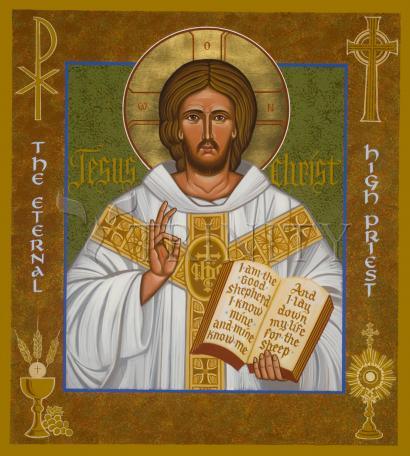 Wall Frame Gold, Matted - Jesus Christ - Eternal High Priest by Joan Cole - Trinity Stores