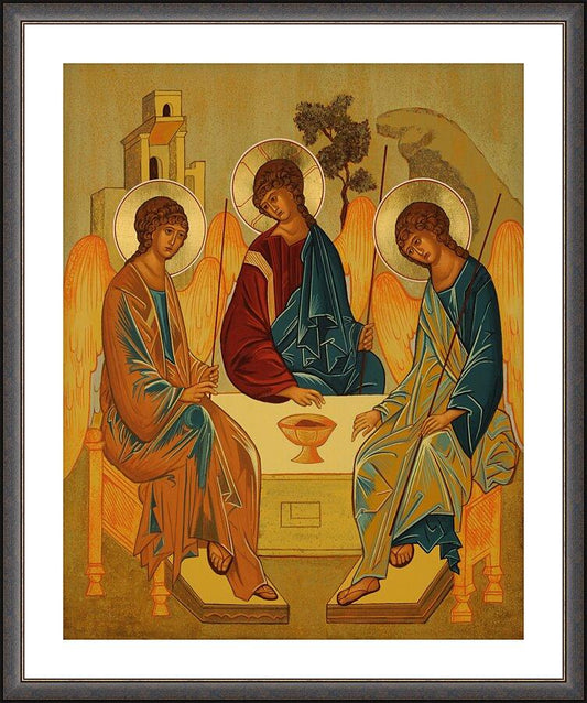 Wall Frame Espresso, Matted - Holy Trinity by Joan Cole - Trinity Stores