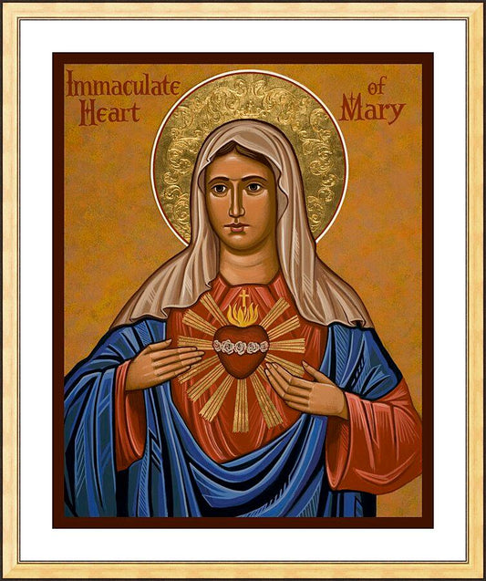 Wall Frame Gold, Matted - Immaculate Heart of Mary by Joan Cole - Trinity Stores