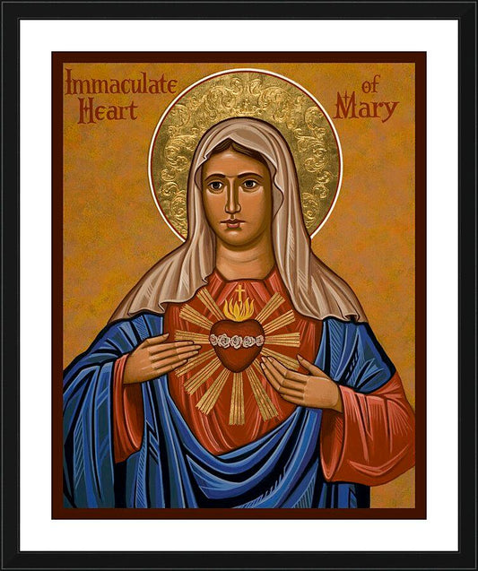Wall Frame Black, Matted - Immaculate Heart of Mary by Joan Cole - Trinity Stores